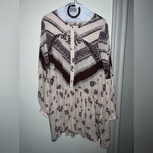 Free People L Pale Pink Western Dress.